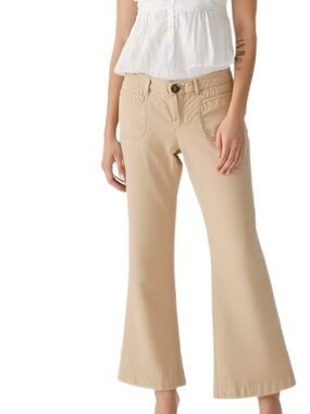 Old Navy Beige Low-Rise Pants wide Leg Capri Pants Size 10